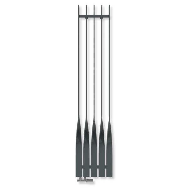 Grzejnik dekoracyjny TERMA CYKLON V, moc  832W, 1900x410 mm, czarny anodowy (farba), podłączenie: yl