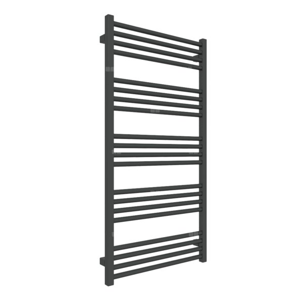 Grzejnik drabinkowy TERMA FIONA, podłączenie ZX, wym. 1140 x 580 mm, kolor czarny jak kruk soft (farba), moc 550W