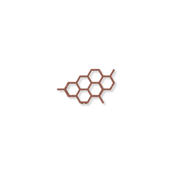 Grzejnik dekoracyjny TERMA HEX, moc  190W, 420x710 mm, brązowy miedziany RAL8004 (farba), podłączenie: yl
