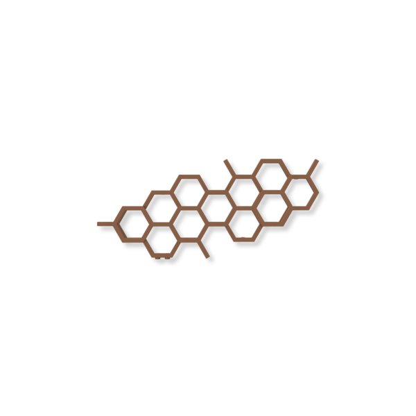 Grzejnik dekoracyjny TERMA HEX, moc  317W, 500x1120 mm, brązowy gliniasty RAL8003 (farba), podłączenie: yp