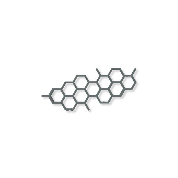 Grzejnik dekoracyjny TERMA HEX, moc  317W, 500x1120 mm, grafit (farba), podłączenie: yp