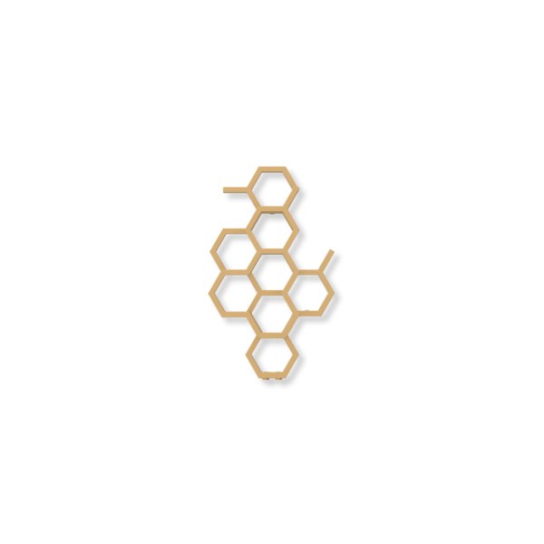 Grzejnik dekoracyjny TERMA HEX, moc  248W, 820x480 mm, żółty piaskowy RAL1002 (farba), podłączenie: zx