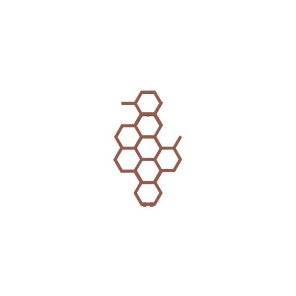 Grzejnik dekoracyjny TERMA HEX, moc  248W, 820x480 mm, brązowy miedziany RAL8004 (farba), podłączenie: zx
