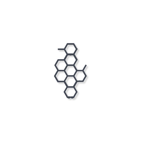 Grzejnik dekoracyjny TERMA HEX, moc  248W, 820x480 mm, dżinsowy (farba), podłączenie: zx