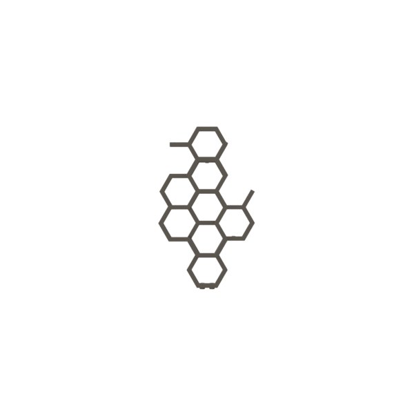 Grzejnik dekoracyjny TERMA HEX, moc  248W, 820x480 mm, ciemny brąz (farba), podłączenie: zx