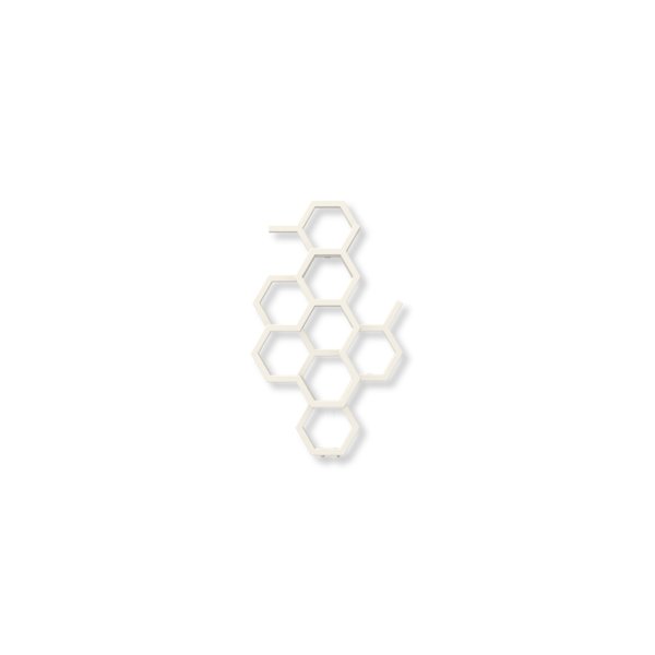 Grzejnik dekoracyjny TERMA HEX, moc  248W, 820x480 mm, biały soft (farba), podłączenie: zx