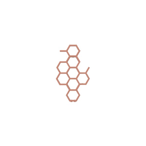 Grzejnik dekoracyjny TERMA HEX, moc  248W, 820x480 mm, sienna (farba), podłączenie: zx
