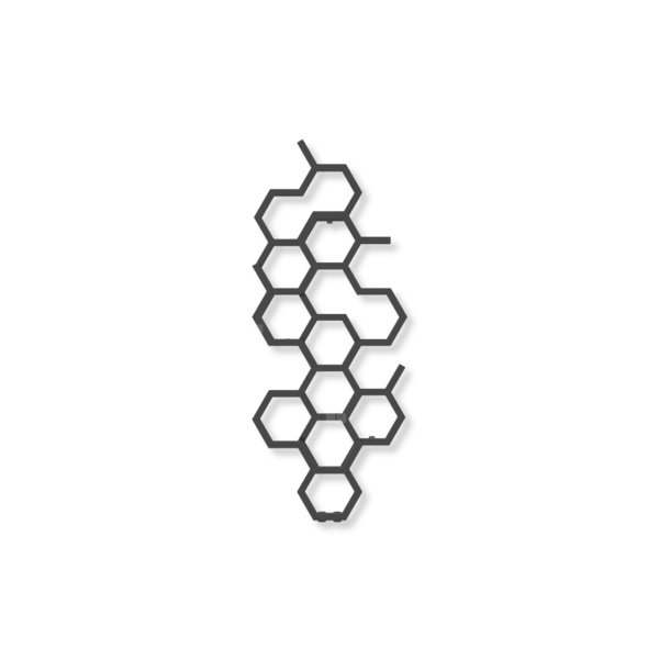 Grzejnik dekoracyjny TERMA HEX, moc  346W, 1220x480 mm, czarny sygnałowy mat RAL9004 (farba), podłączenie: zx