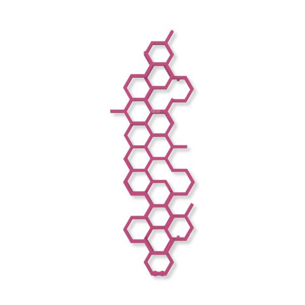 Grzejnik dekoracyjny TERMA HEX, moc  500W, 1700x570 mm, telemagenta RAL4010 (farba), podłączenie: zx