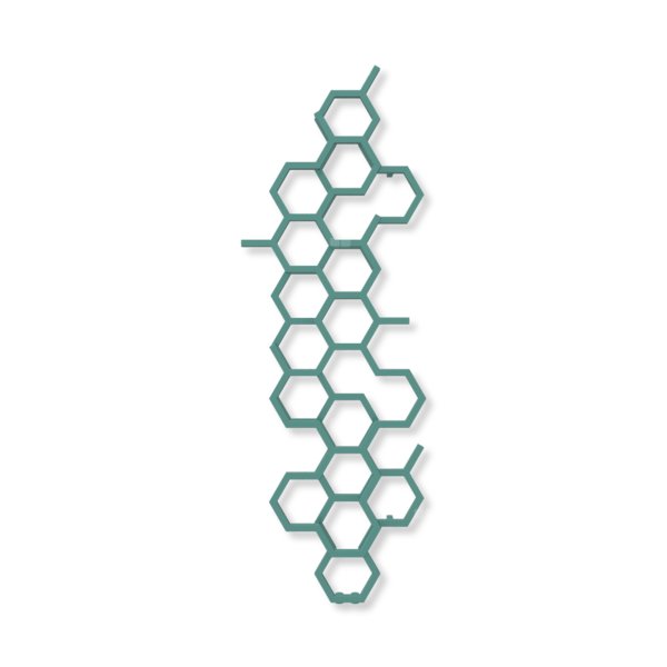 Grzejnik dekoracyjny TERMA HEX, moc  500W, 1700x570 mm, miętowy turkusowy RAL6033 (farba), podłączenie: zx