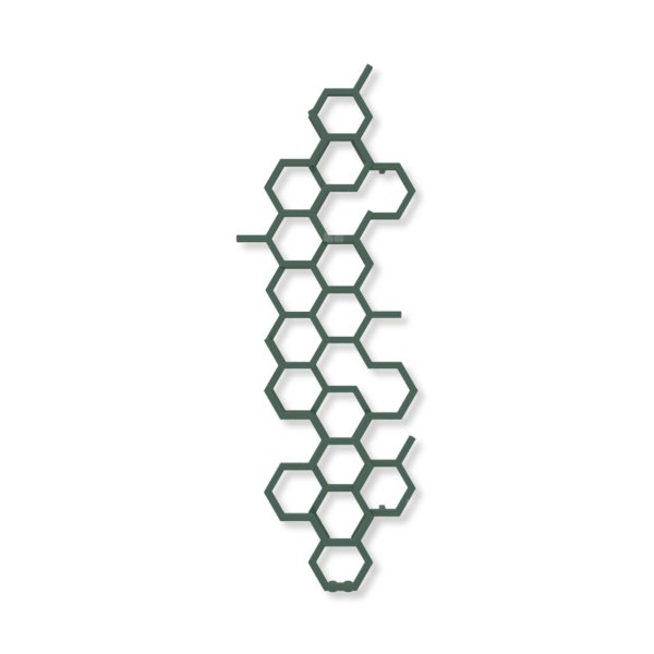 Grzejnik dekoracyjny TERMA HEX, moc  500W, 1700x570 mm, zielony chlorofil (farba), podłączenie: zx