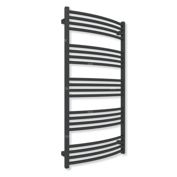 Grzejnik drabinkowy TERMA LENA, podłączenie ZX, wym. 1140 x 600 mm, kolor czarny jak kruk mat RAL9005 (farba), moc 578W