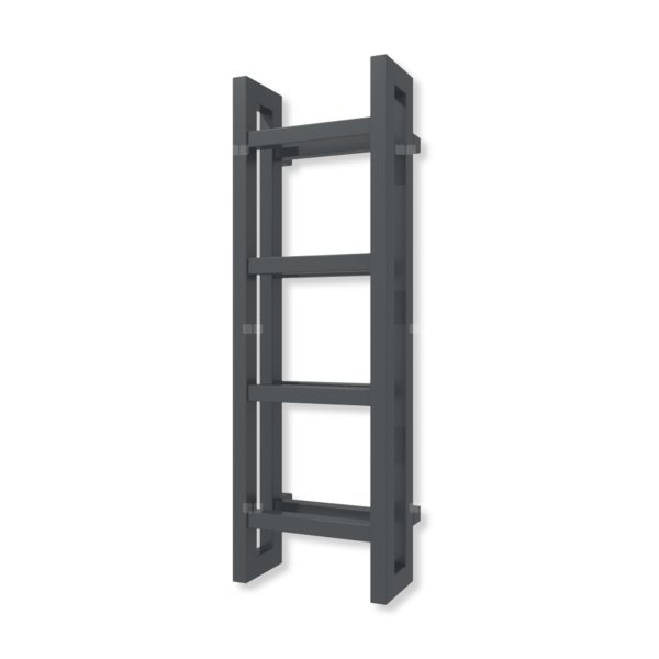 Grzejnik drabinkowy TERMA STAND, podłączenie SX, wym. 920 x 300 mm, kolor metaliczna czerń (farba), moc 383W