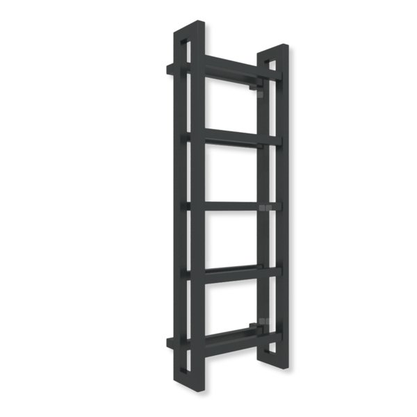 Grzejnik drabinkowy TERMA STAND, podłączenie LX, wym. 1150 x 400 mm, kolor czarny jak kruk mat RAL9005 (farba), moc 547W