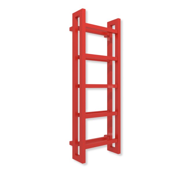 Grzejnik drabinkowy TERMA STAND, podłączenie SX, wym. 1150 x 400 mm, kolor czerwony drogowy RAL3020 (farba), moc 547W