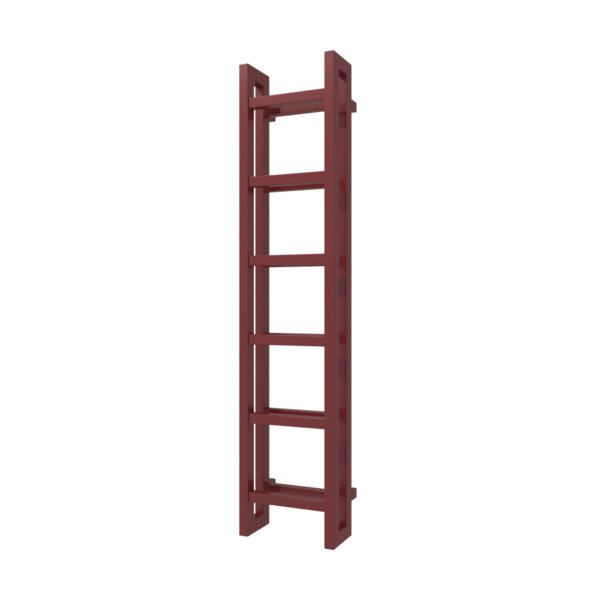 Grzejnik drabinkowy TERMA STAND, podłączenie SX, wym. 1380 x 300 mm, kolor czerwony purpurowy RAL3004 (farba), moc 577W