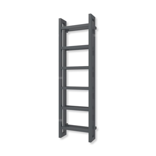 Grzejnik drabinkowy TERMA STAND, podłączenie SX, wym. 1380 x 400 mm, kolor szary grafitowy soft (farba), moc 660W