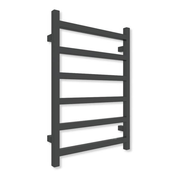 Grzejnik drabinkowy TERMA SIMPLE, podłączenie O1, wym. 720 x 500 mm, kolor czarny jak kruk soft (farba), moc 262W