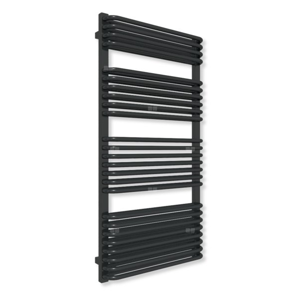 Grzejnik drabinkowy TERMA TYTUS, podłączenie Z8, wym. 1260 x 640 mm, kolor czarny jak kruk mat RAL9005 (farba), moc 1173W