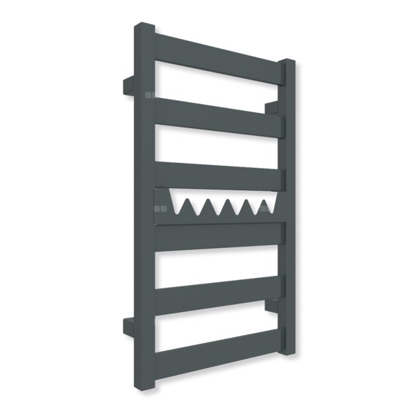 Grzejnik drabinkowy TERMA VIVO, podłączenie SX, wym. 670 x 400 mm, kolor czarny anodowy (farba), moc 230W