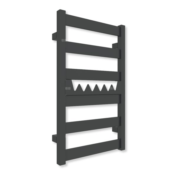 Grzejnik drabinkowy TERMA VIVO, podłączenie Z1, wym. 670 x 400 mm, kolor czarny jak kruk soft (farba), moc 230W