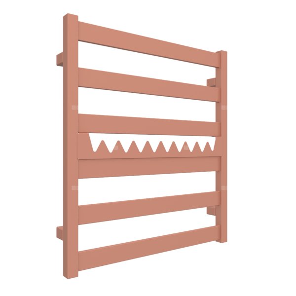 Grzejnik drabinkowy TERMA VIVO, podłączenie ZX, wym. 670 x 600 mm, kolor sienna (farba), moc 320W