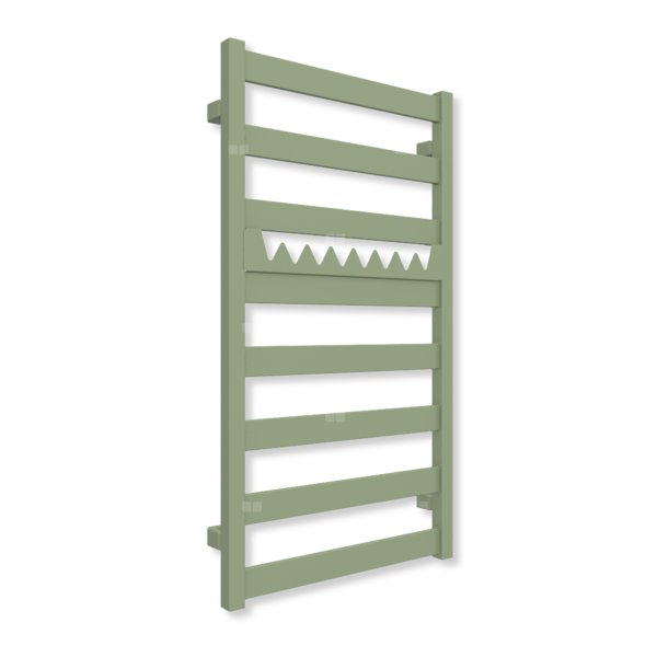 Grzejnik drabinkowy TERMA VIVO, podłączenie SX, wym. 910 x 500 mm, kolor zielony blady RAL6021 (farba), moc 350W