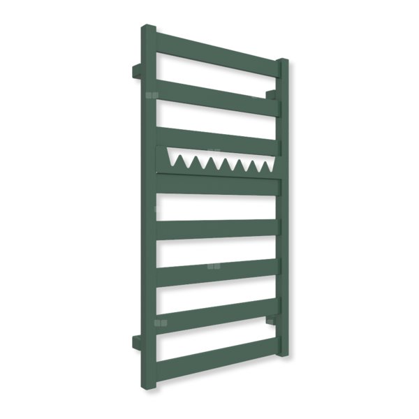 Grzejnik drabinkowy TERMA VIVO, podłączenie SX, wym. 910 x 500 mm, kolor zielony chlorofil (farba), moc 350W