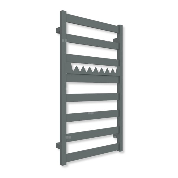 Grzejnik drabinkowy TERMA VIVO, podłączenie Z1, wym. 910 x 500 mm, kolor błyszcząca szarość (farba), moc 350W