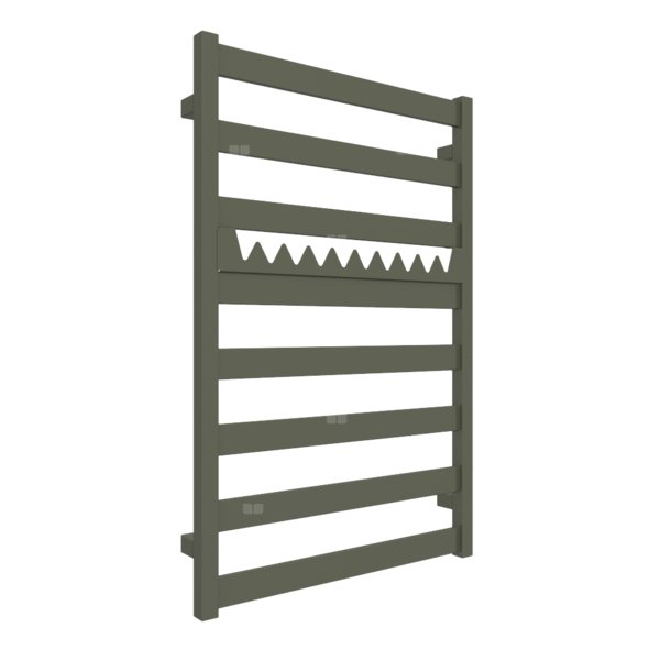 Grzejnik drabinkowy TERMA VIVO, podłączenie SX, wym. 910 x 600 mm, kolor zielony oliwkowy RAL6003 (farba), moc 405W