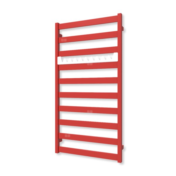 Grzejnik drabinkowy TERMA VIVO, podłączenie SX, wym. 1150 x 600 mm, kolor żywa czerwień soft (farba), moc 501W