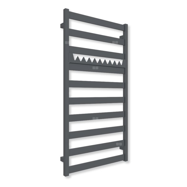 Grzejnik drabinkowy TERMA VIVO, podłączenie SX, wym. 1150 x 600 mm, kolor szterling (farba), moc 501W