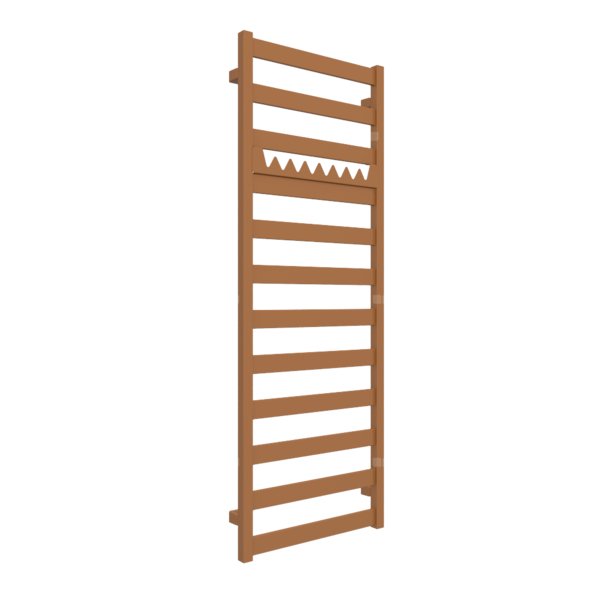Grzejnik drabinkowy TERMA VIVO, podłączenie SX, wym. 1390 x 500 mm, kolor brązowy ochrowy RAL8001 (farba), moc 512W