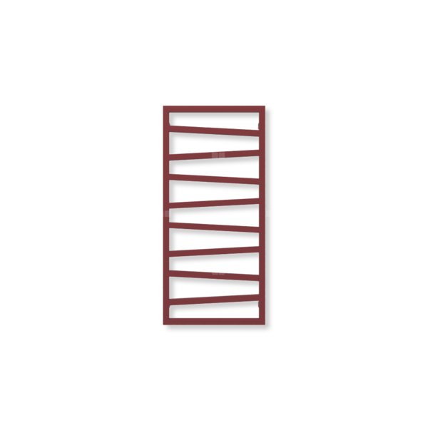Grzejnik drabinkowy TERMA ZIGZAG, podłączenie SX, wym. 1070 x 500 mm, kolor czerwony purpurowy RAL3004 (farba), moc 406W