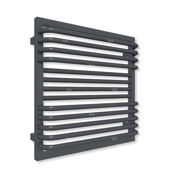 Grzejnik drabinkowy TERMA POC 2, podłączenie SX, wym. 600 x 600 mm, kolor metaliczny szary (farba), moc 410W