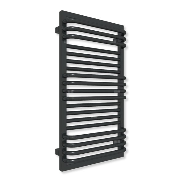Grzejnik drabinkowy TERMA POC 2, podłączenie ZX, wym. 840 x 450 mm, kolor czarny jak kruk mat RAL9005 (farba), moc 443W