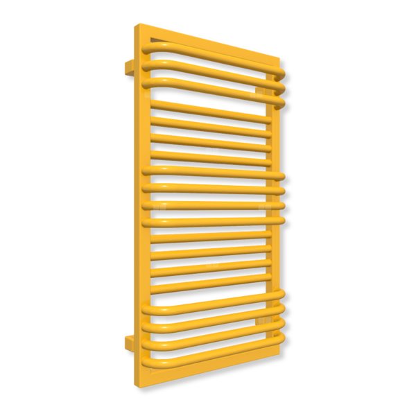 Grzejnik drabinkowy TERMA POC 2, podłączenie SX, wym. 840 x 450 mm, kolor żółty sygnałowy RAL1003 (farba), moc 443W