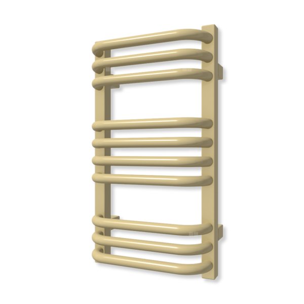 Grzejnik elektryczny TERMA ALEX 540 x 300 mm, kolor mosiądz, moc 200 W, podłączenie E1, kabel spiralny z wtyczką