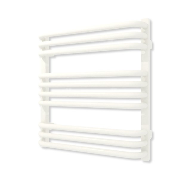 Grzejnik elektryczny TERMA ALEX 540 x 500 mm, kolor biały drogowy RAL9016, moc 300 W, podłączenie E8, kabel spiralny z wtyczką biały