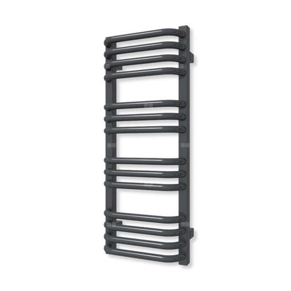 Grzejnik elektryczny TERMA ALEX 760 x 300 mm, kolor metaliczny szary, moc 300 W, podłączenie E8, kabel spiralny z wtyczką