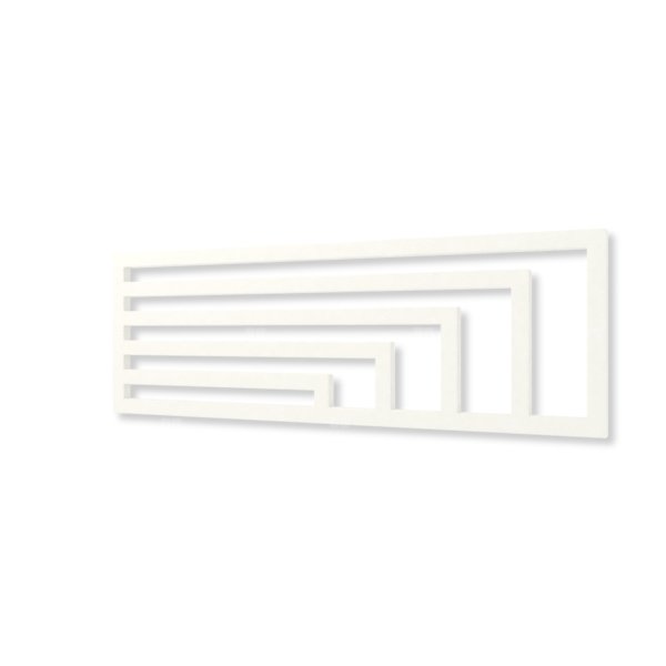 Grzejnik elektryczny TERMA ANGUS H 440 x 1300 mm, kolor biały drogowy RAL9016, moc 600 W, podłączenie E2, kabel prosty bez wtyczki z maskownicą biały