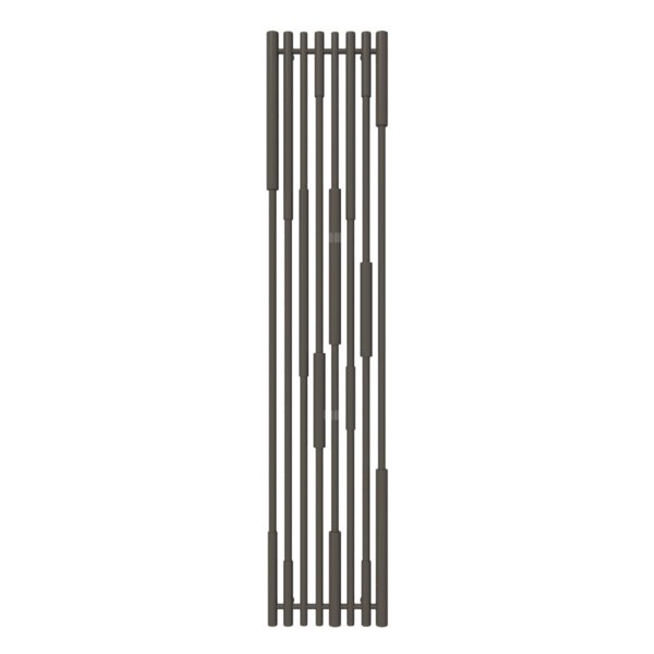 Grzejnik elektryczny TERMA CANE 1900 x 390 mm, kolor ciemny brąz, moc 800 W, podłączenie E8, kabel prosty bez wtyczki z maskownicą szary