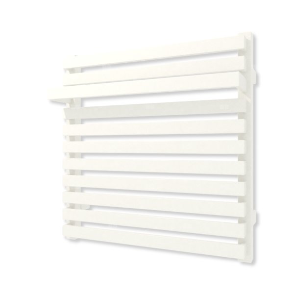 Grzejnik elektryczny TERMA CITY 510 x 500 mm, kolor biały drogowy RAL9016, moc 300 W, podłączenie E8, kabel spiralny z wtyczką biały