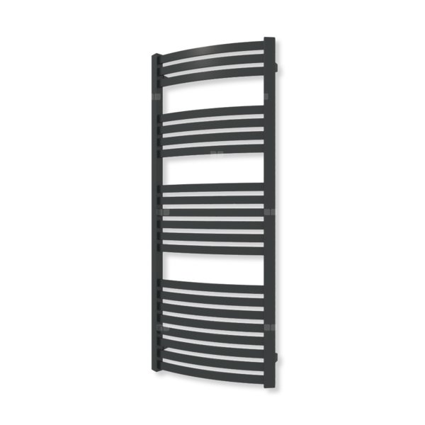 Grzejnik elektryczny TERMA DEXTER 1220 x 500 mm, kolor czarny jak kruk mat RAL9005, moc 600 W, podłączenie E1, kabel prosty z wtyczką czarny