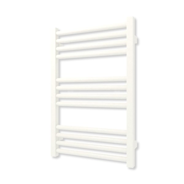 Grzejnik elektryczny TERMA FIONA 660 x 430 mm, kolor biały drogowy RAL9016, moc 300 W, podłączenie E1, kabel spiralny z wtyczką