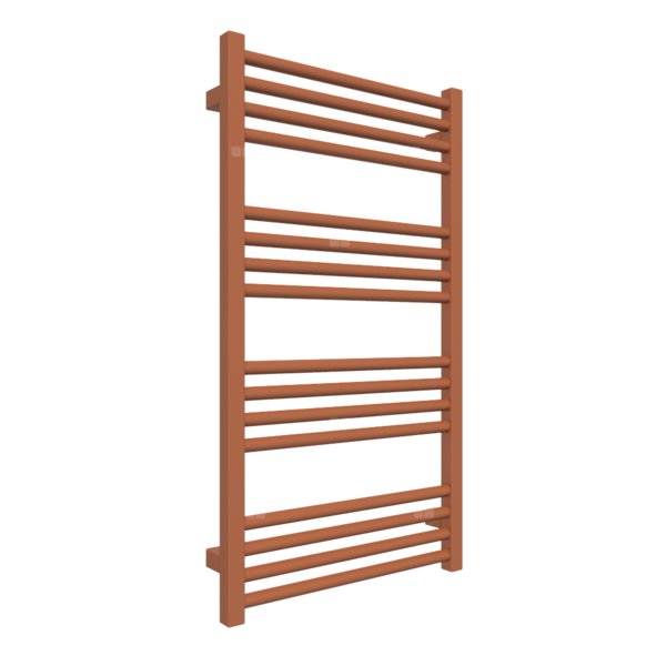 Grzejnik elektryczny TERMA FIONA 900 x 500 mm, kolor jasna miedź, moc 400 W, podłączenie E8, kabel spiralny z wtyczką biały