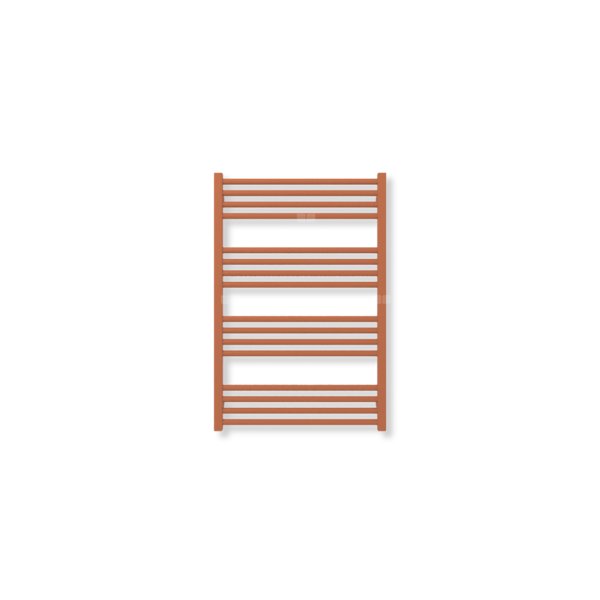 Grzejnik elektryczny TERMA FIONA 900 x 600 mm, kolor jasna miedź, moc 400 W, podłączenie E1, kabel spiralny z wtyczką srebrzysty