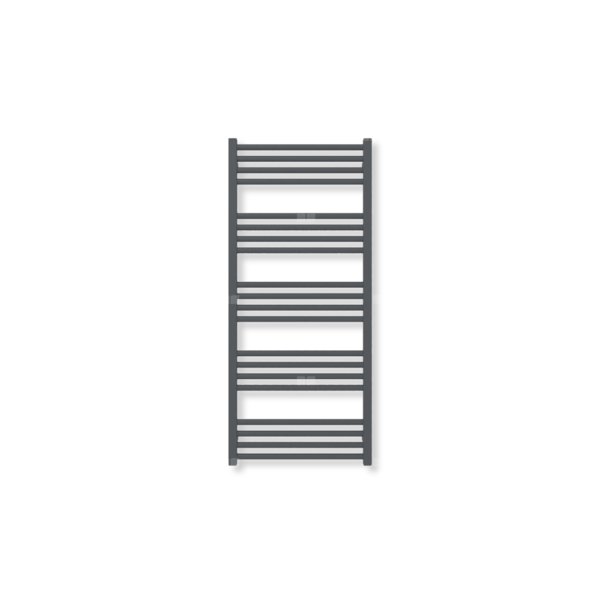 Grzejnik elektryczny TERMA FIONA 1140 x 500 mm, kolor metaliczna czerń, moc 600 W, podłączenie E8, kabel spiralny z wtyczką czarny