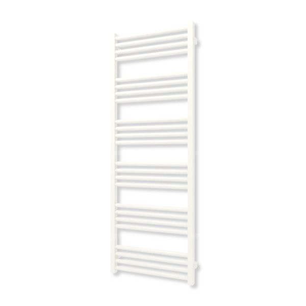 Grzejnik elektryczny TERMA FIONA 1380 x 500 mm, kolor biały drogowy RAL9016, moc 600 W, podłączenie E8, kabel spiralny z wtyczką
