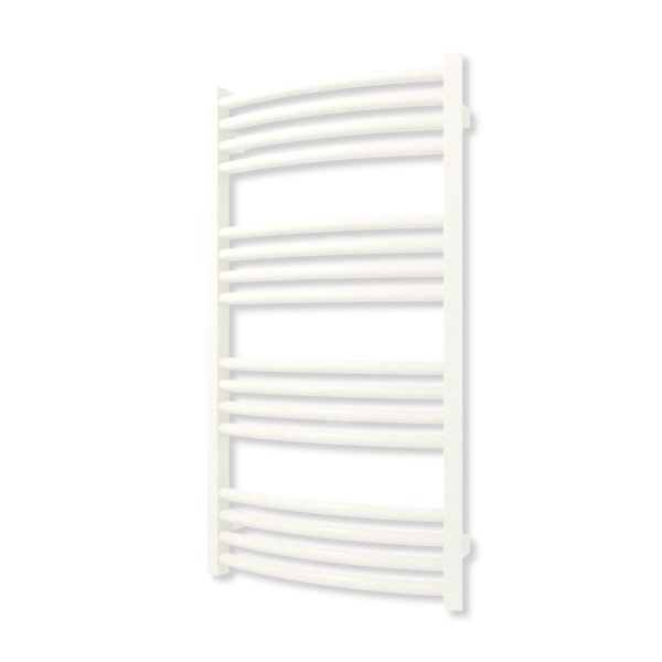 Grzejnik elektryczny TERMA LENA 900 x 480 mm, kolor biały drogowy RAL9016, moc 400 W, podłączenie E8, kabel spiralny z wtyczką biały